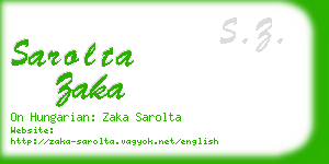 sarolta zaka business card